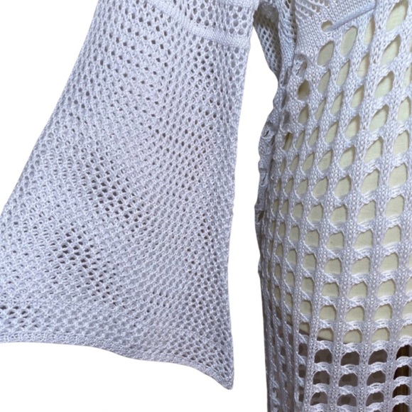 Boho White Crochet Knit Beach Dress Bikini Coverup - Picture 10 of 16